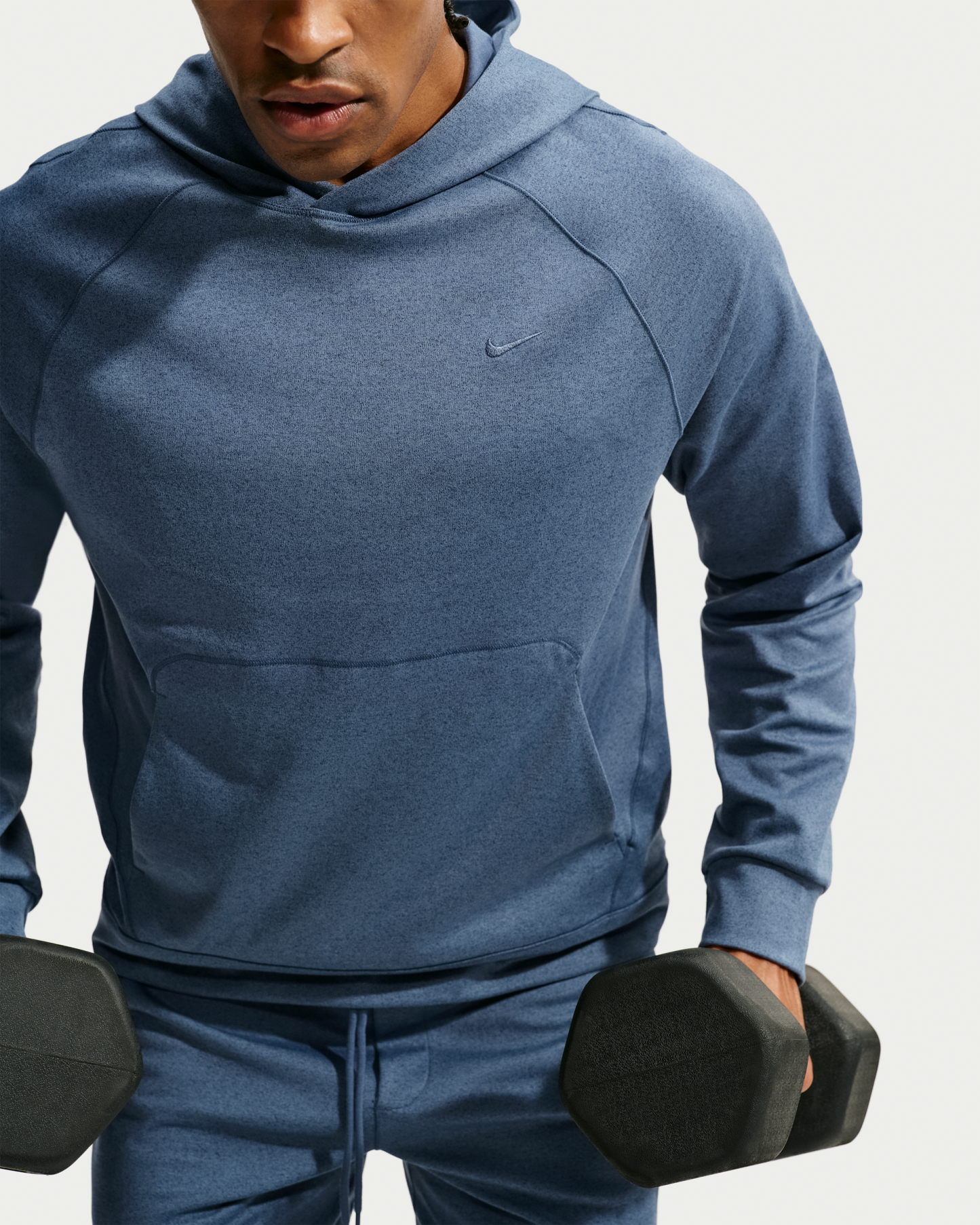 Nike Primary NanoKnit Men's Dri-FIT UV Protection Pullover Performance Hoodie - New Slate/Midnight Navy/Heather/New Slate - View 3