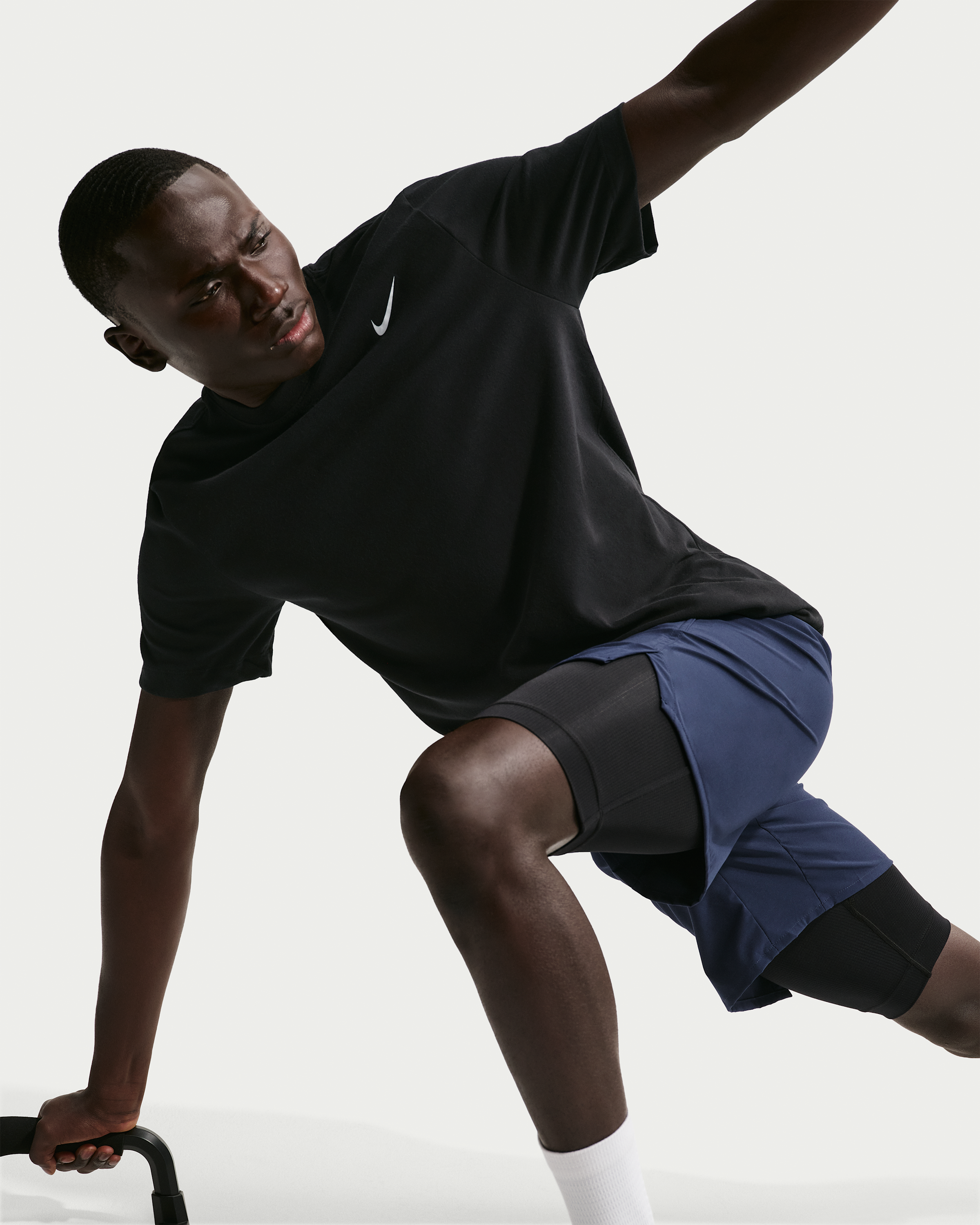 Nike Dri-FIT Men's Fitness T-Shirt - Black/White - View 3