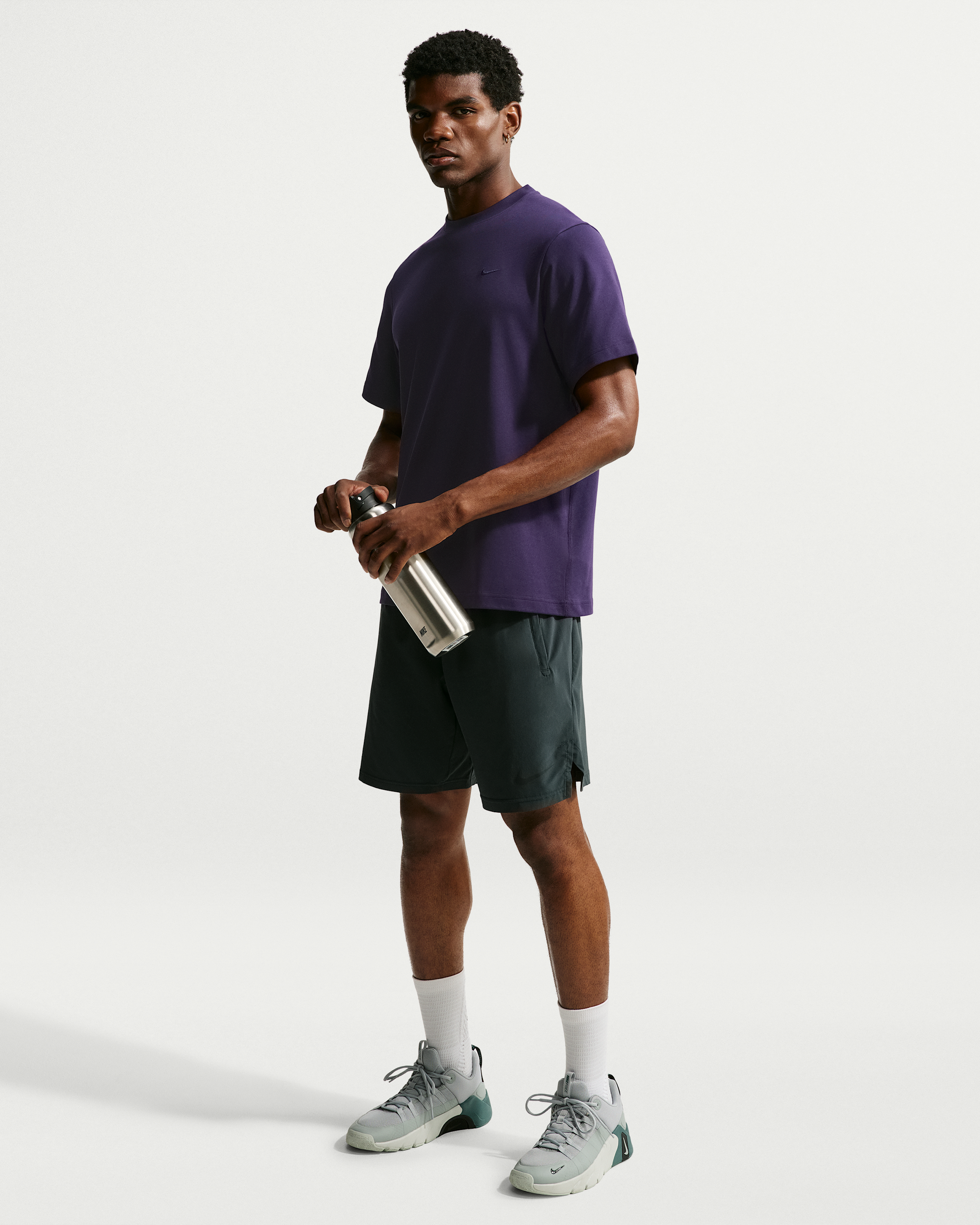Nike Primary Men's Dri-FIT Short-sleeve Versatile Top - Purple Dynasty/Purple Dynasty - View 4