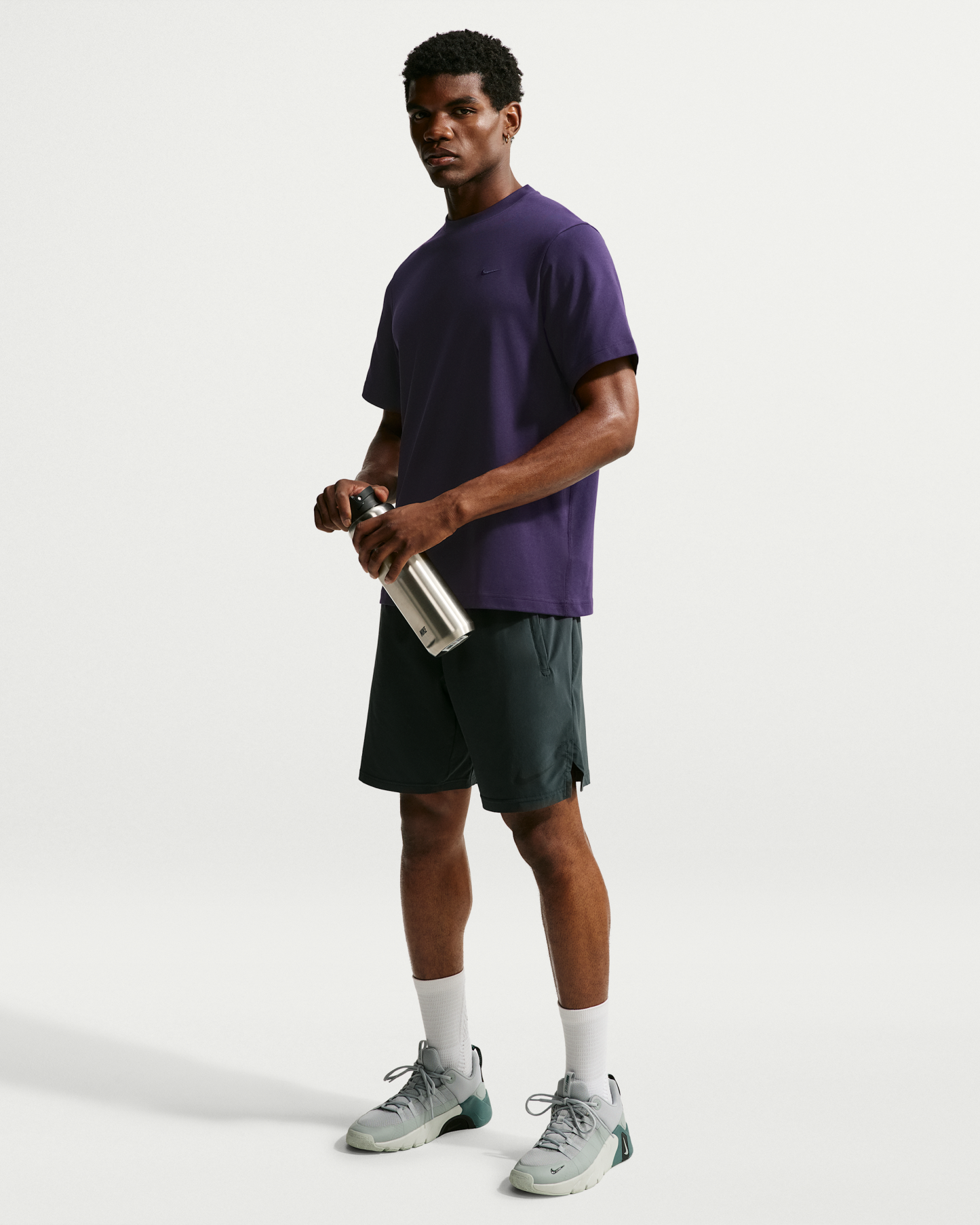 Nike Primary Men's Dri-FIT Short-sleeve Versatile Top - Purple Dynasty/Purple Dynasty - View 4