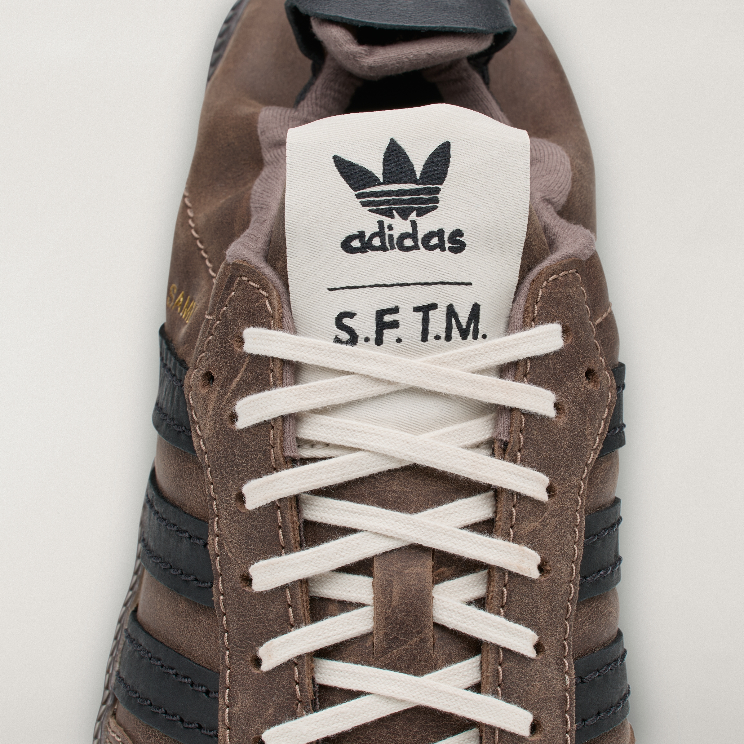 adidas SAMBA OG SFTM Shoes - Brown / Core Black / Gold Metallic - View 9
