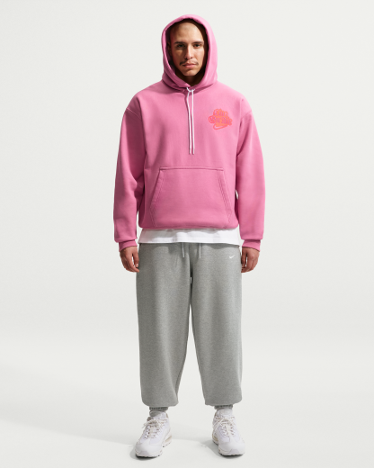 Nike Solo Fleece Men's Cuffed Trousers - Dark Grey Heather/Sail - View 1