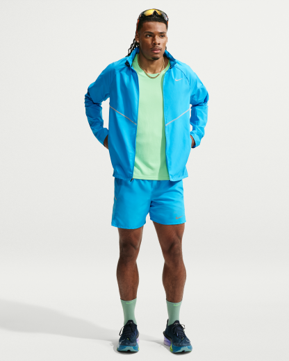 Nike Miler Men's Repel UV Protection Hooded Running Jacket - Light Current Blue/Light Current Blue - View 4