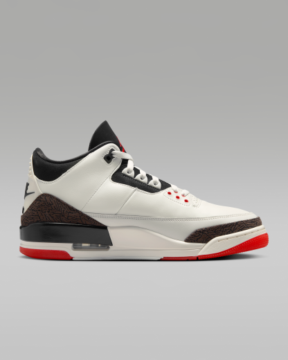 Air Jordan 3 'World's Best' Men's Shoes - Sail/University Red/Pale Ivory/Black - View 3