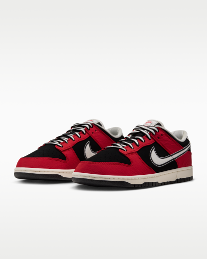Nike Dunk Low Retro Men's Shoes - Black/University Red/Sail - View 5