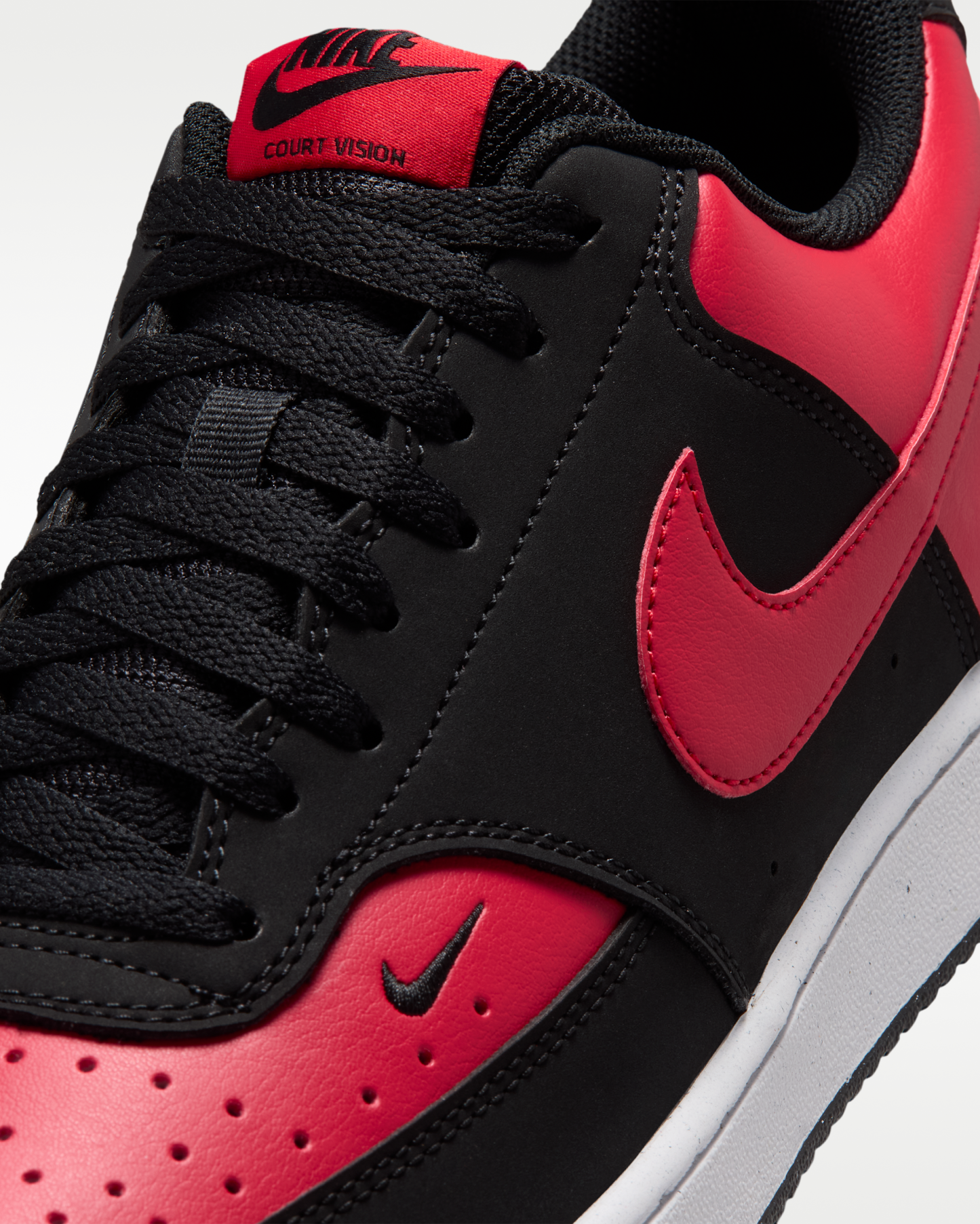 Nike Court Vision Low Men's Shoes - Black/University Red/White/University Red - View 7