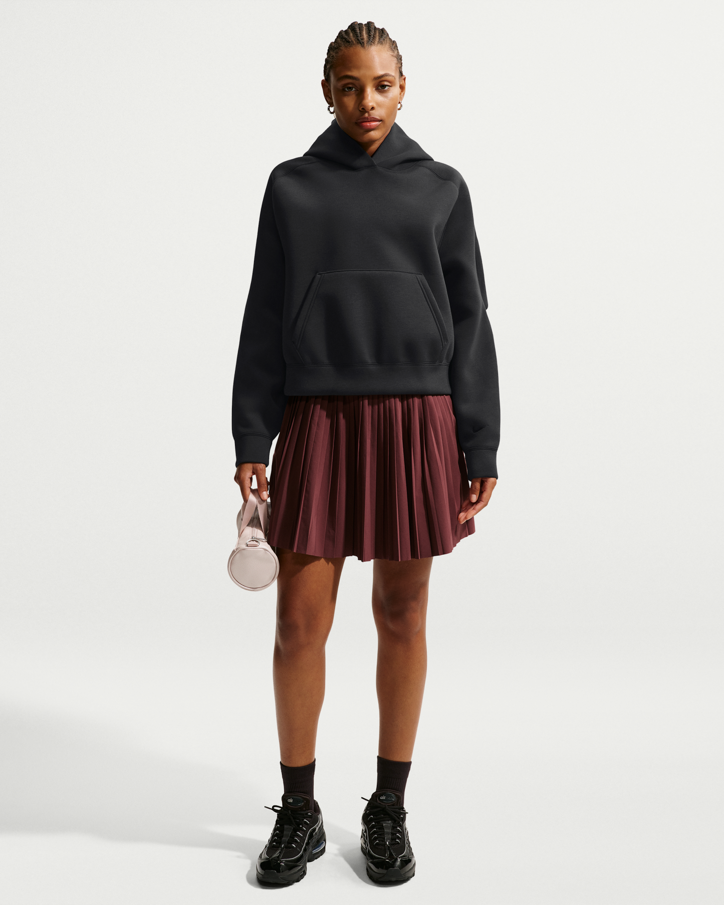 Nike Article Fleece Women's Oversized Hoodie - Black/Black/Black - View 4