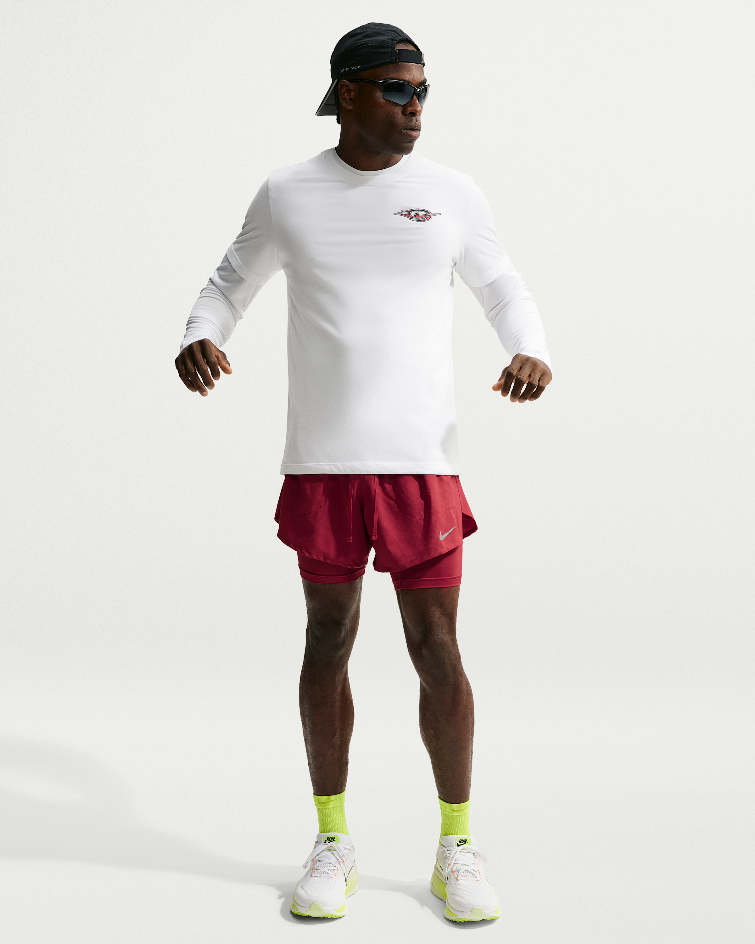 Nike Stride Men's Dri-FIT 13cm (approx.) Hybrid Running Shorts - Tough Red/Reflective Silver - View 1