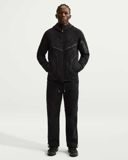 Nike Tech Men's Full-Zip Fleece Windrunner Hoodie - Black - View 4