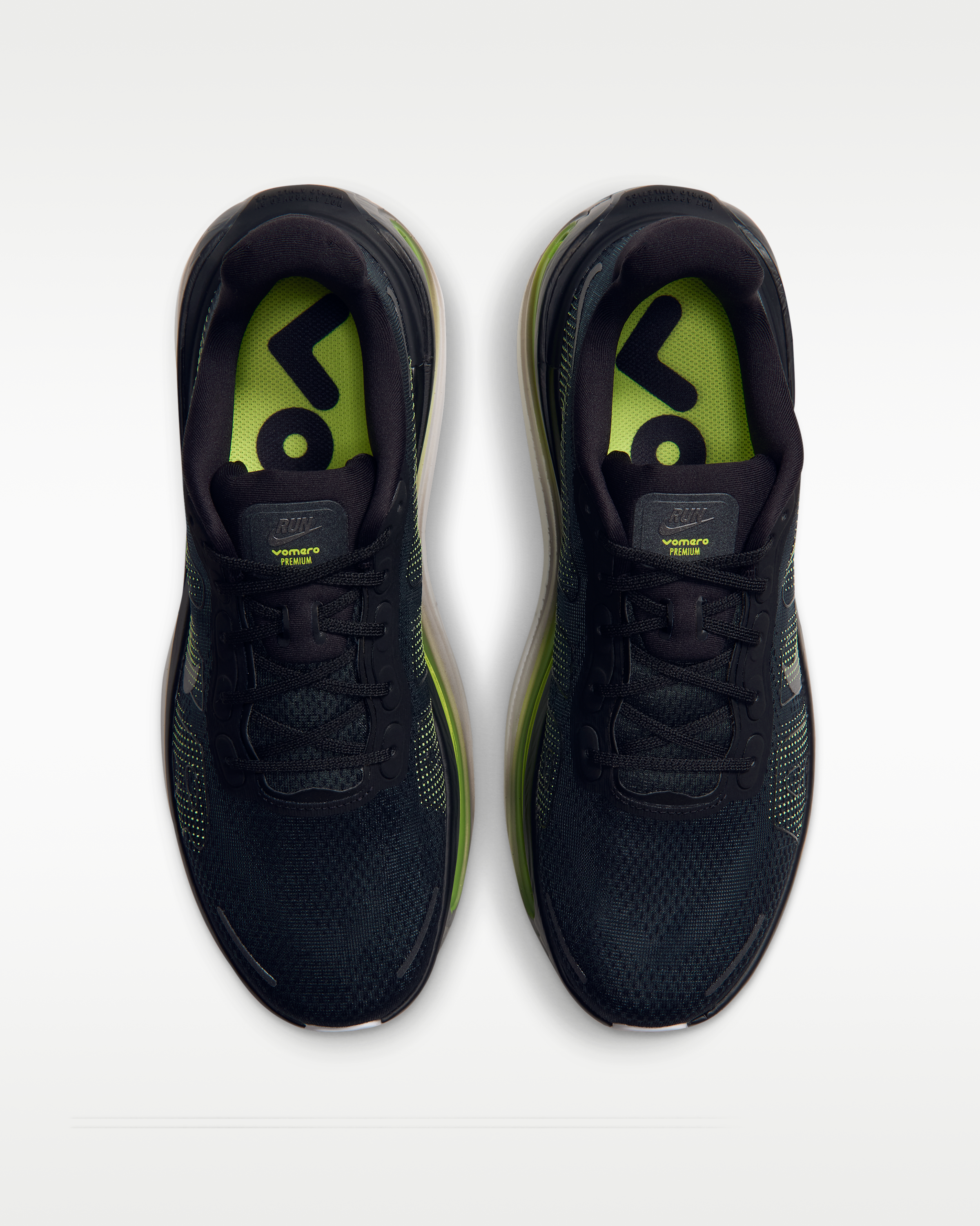 Nike Vomero Premium Men's Road Running Shoes - Black/Anthracite/Lemon Venom/Metallic Dark Grey - View 4