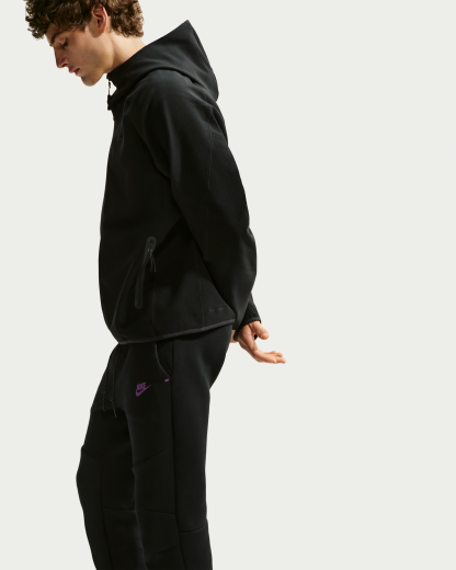 Nike Tech Men's Fleece Joggers - Black/Viotech - View 4