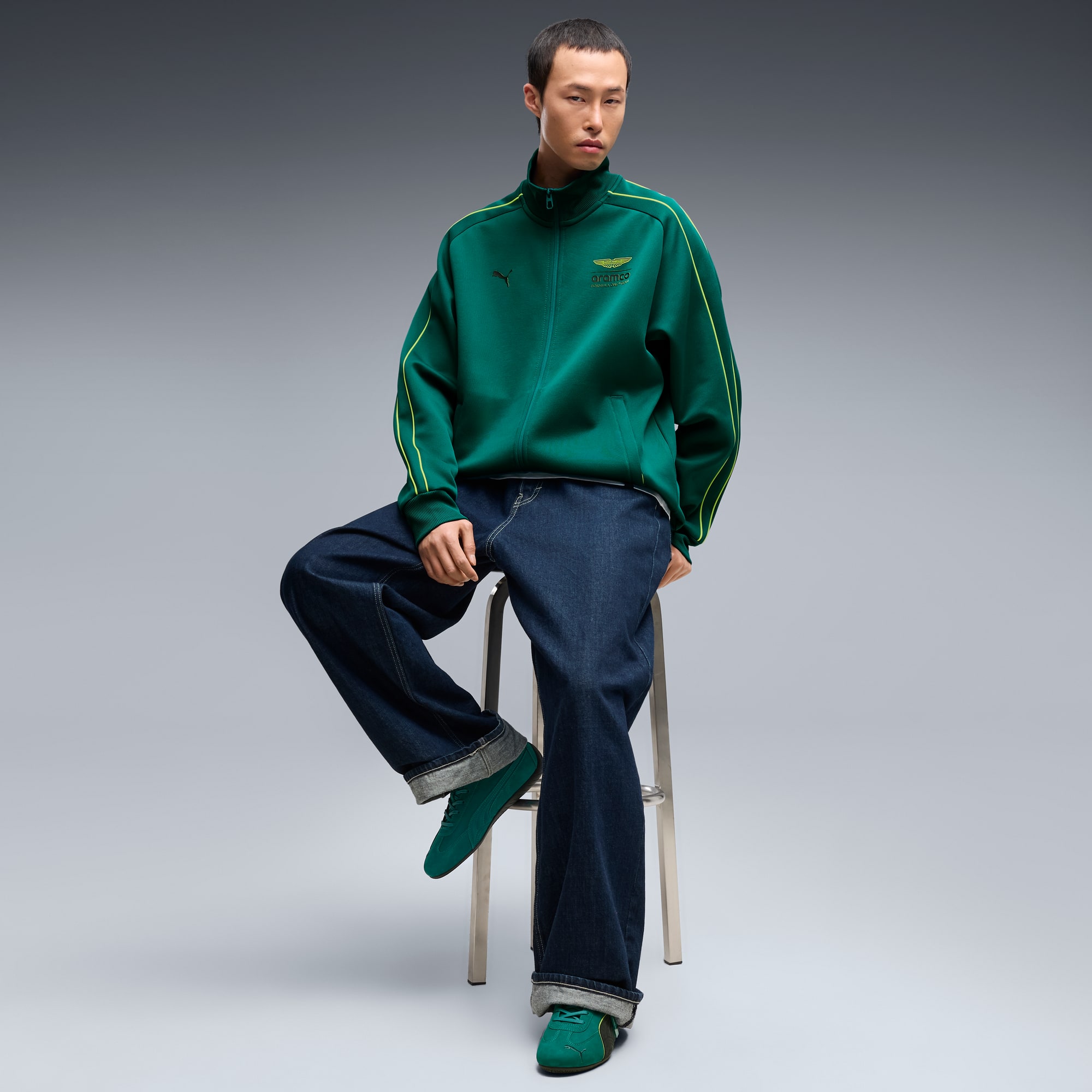 PUMA x ASTON MARTIN ARAMCO F1® TEAM Speedcat Low Sneakers Unisex - Green Lux-PUMA Black - Image 3