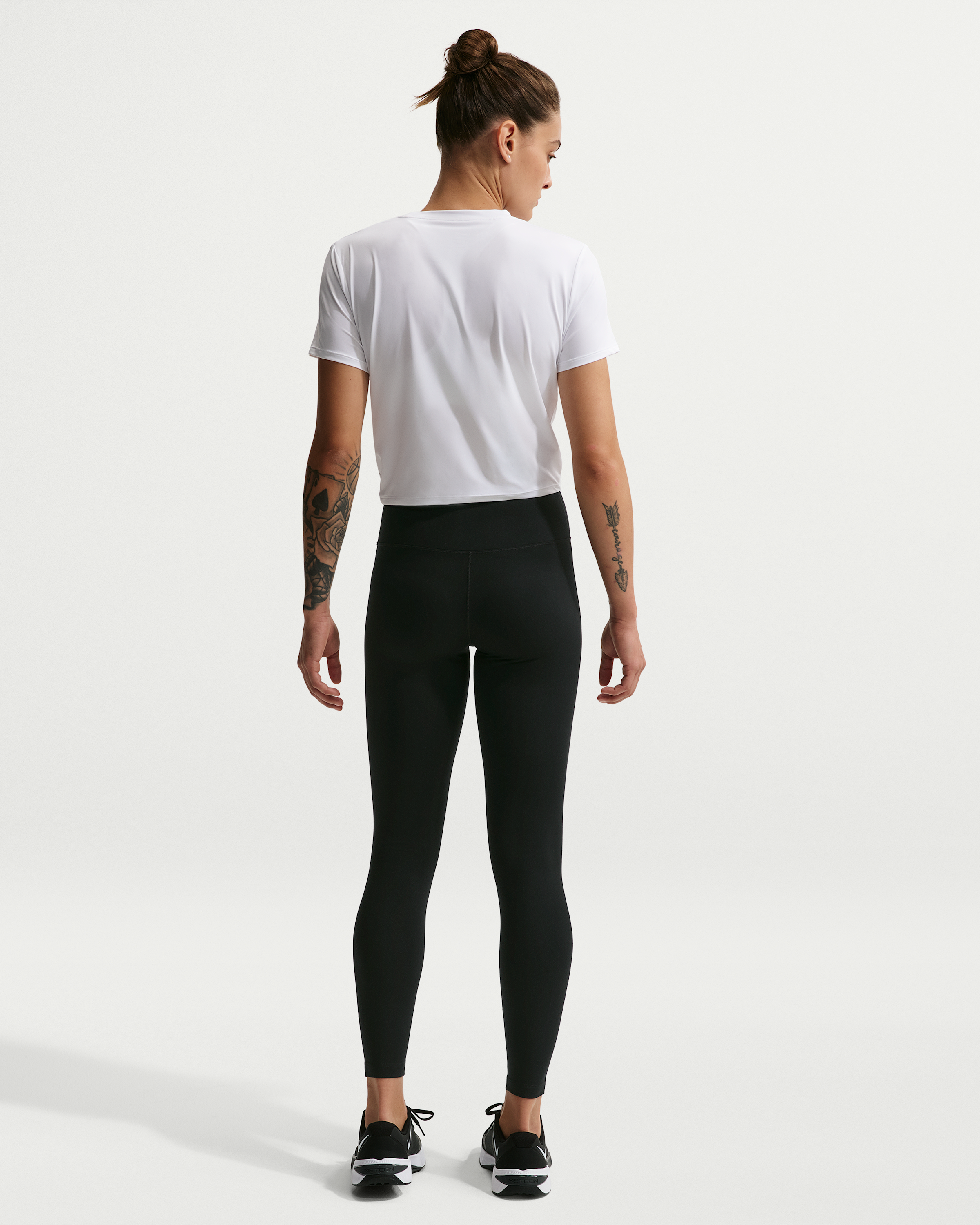 Nike One Seamless Front Women's High-Waisted Full-Length Leggings - Black/White - View 5
