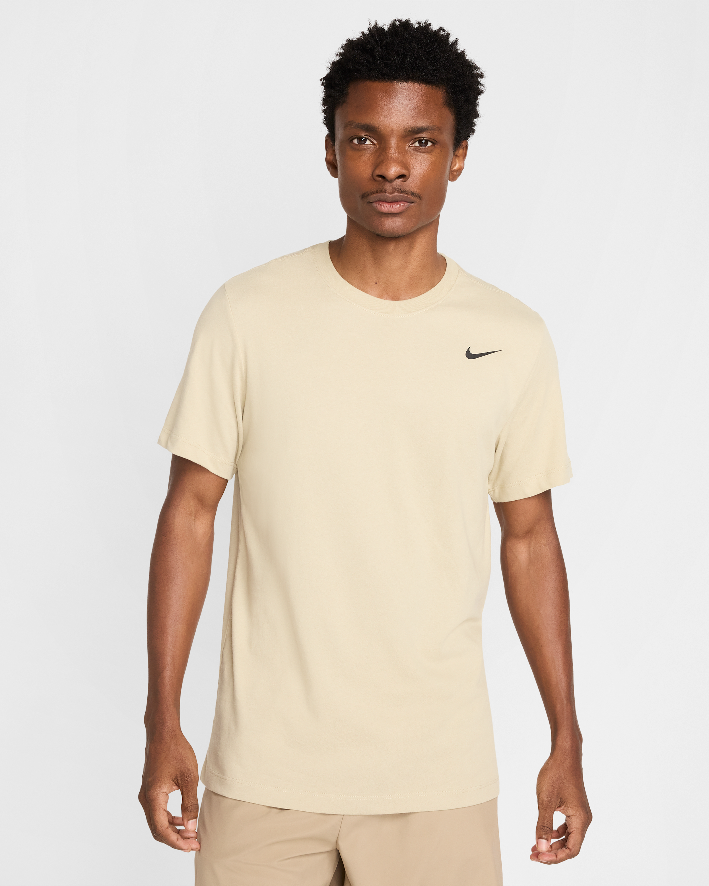 Nike Dri-FIT Men's Fitness T-Shirt - Desert Khaki/Black - View 1