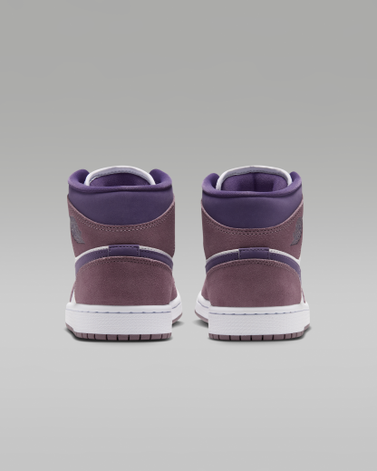 Air Jordan 1 Mid Women's Shoes - Purple Smoke/White/Canyon Purple - View 6