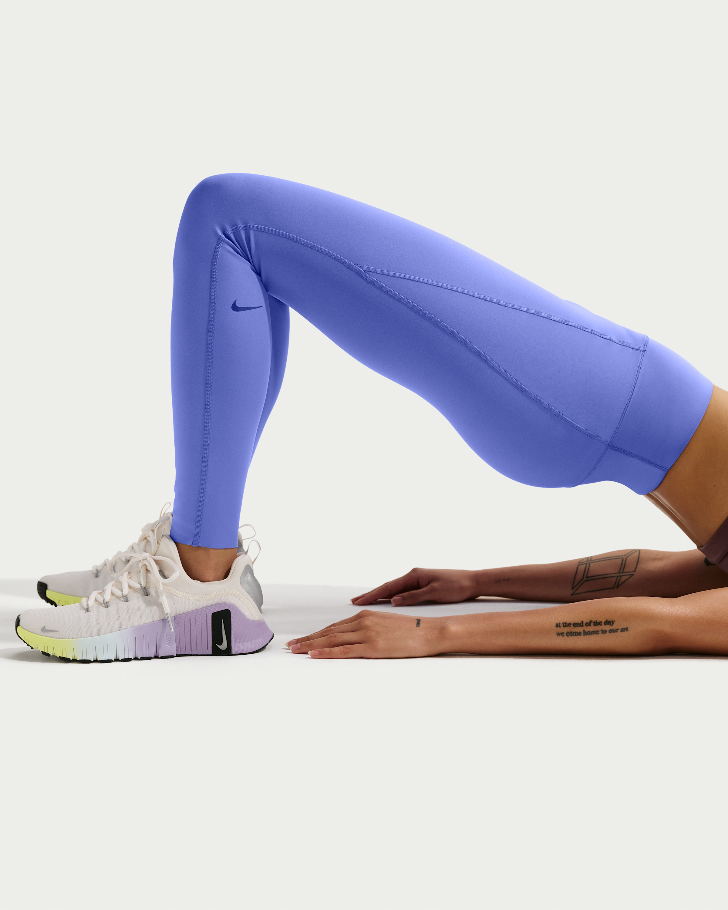 Nike Universa Women's High-Waisted Full-Length Leggings with No Front Seam - Sapphire/Bright Blue/Deep Night - View 4