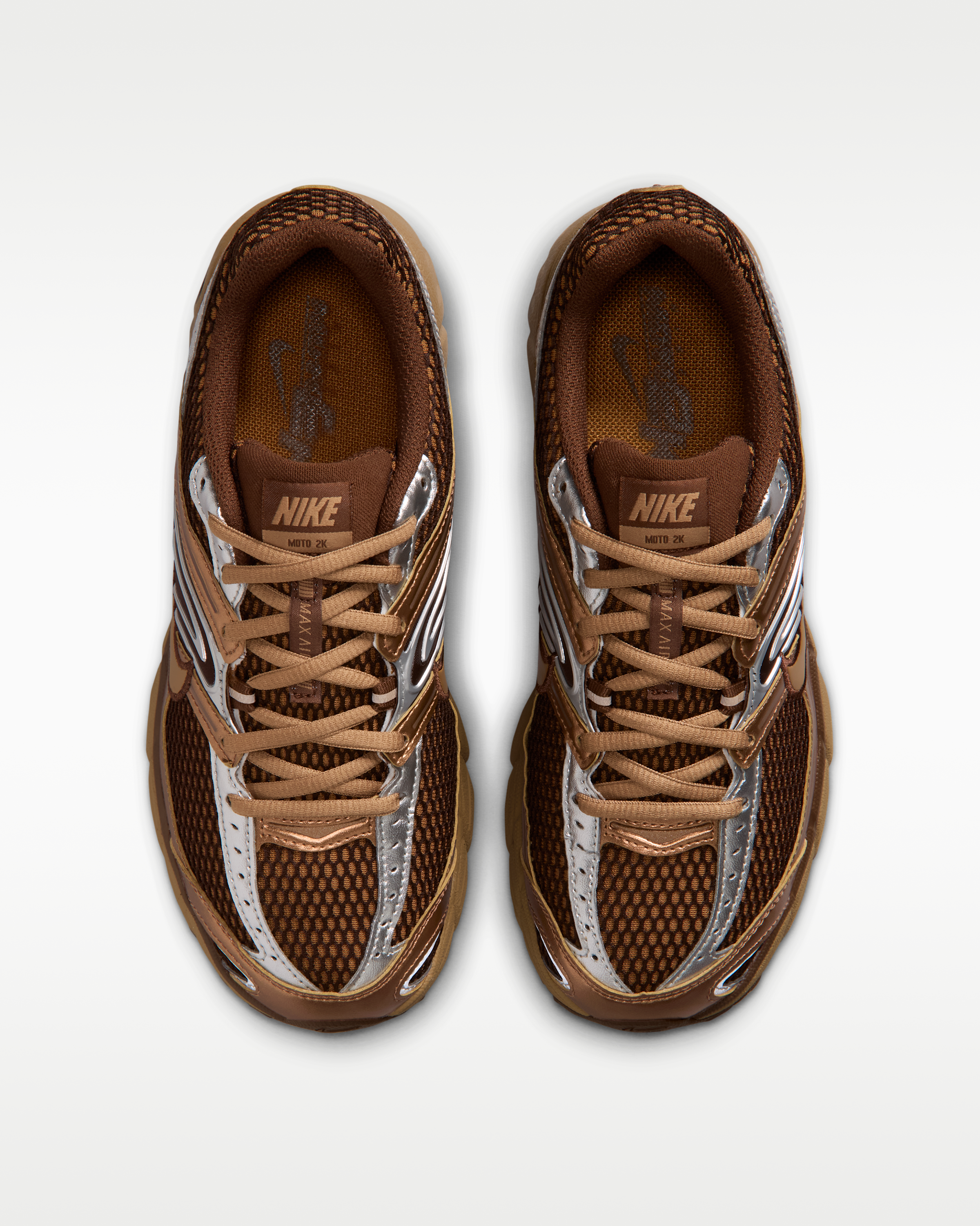 Nike Air Max Moto 2K Women's Shoes with Reflective Design Accents - Light British Tan/Cacao Wow/Metallic Silver/Dark Driftwood - View 4