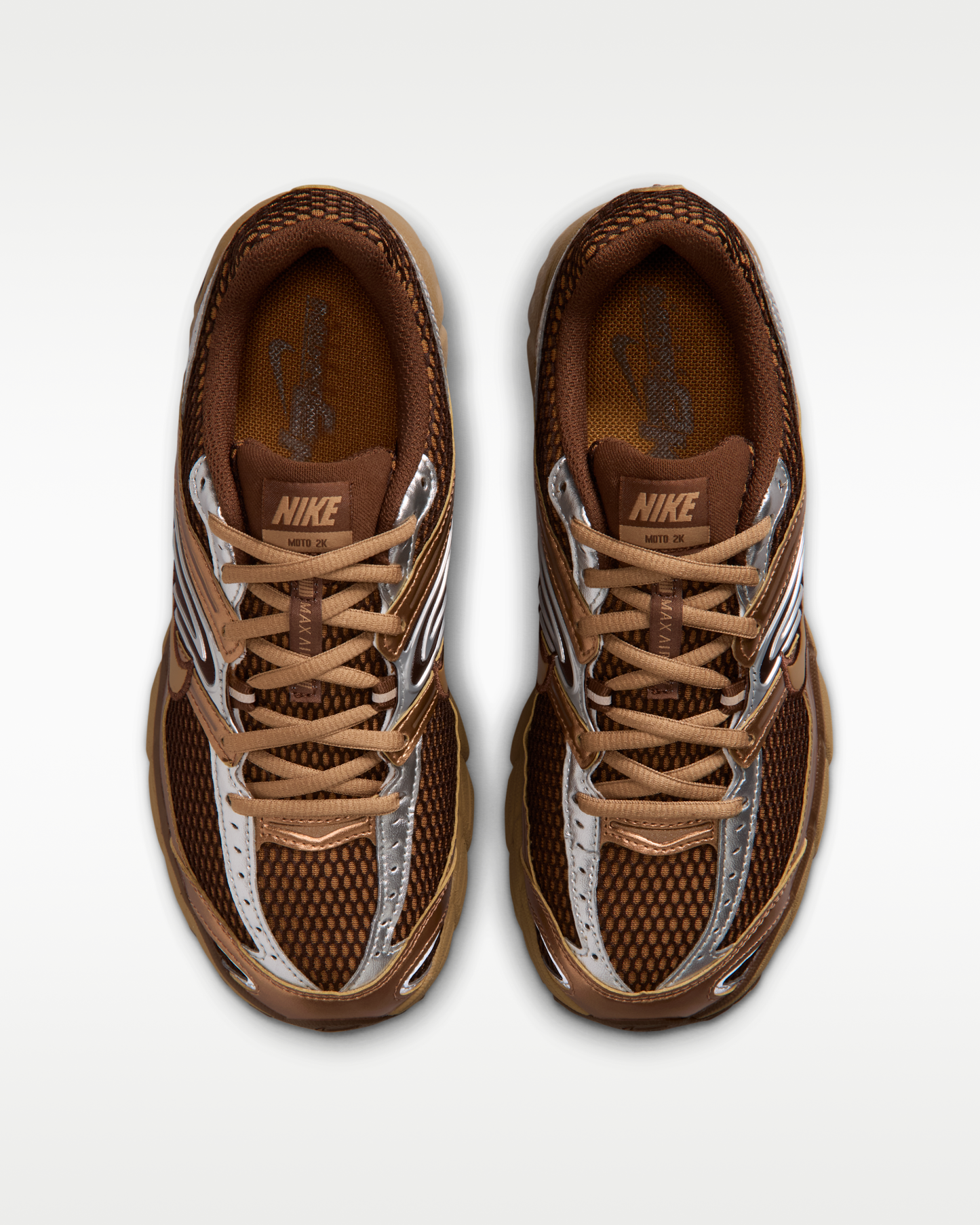 Nike Air Max Moto 2K Women's Shoes with Reflective Design Accents - Light British Tan/Cacao Wow/Metallic Silver/Dark Driftwood - View 4