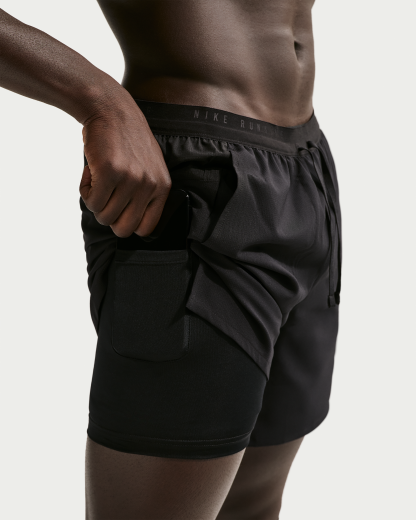 Nike Stride Men's Dri-FIT 18cm (approx.) 2-in-1 Running Shorts - Black - View 6
