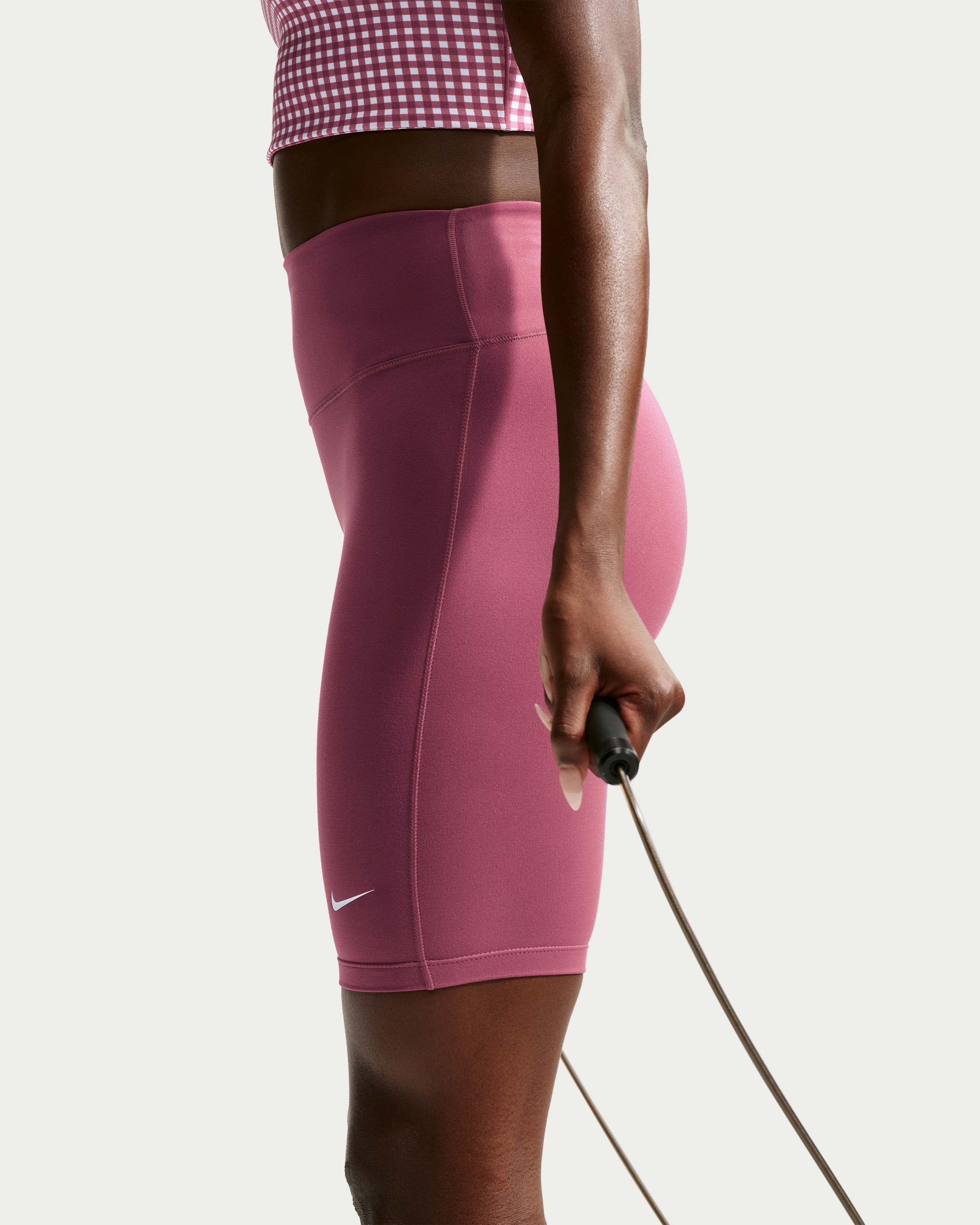 Nike One Women's High-Waisted 20.5cm (approx.) Biker Shorts - Pink Smoke/White - View 4