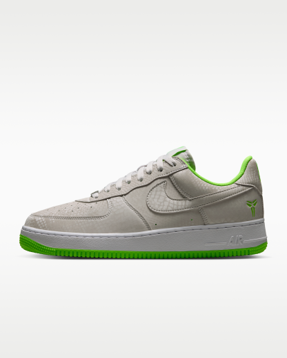 Kobe Air Force 1 Low Men's Shoes - Vast Grey/White/Electric Green - View 1