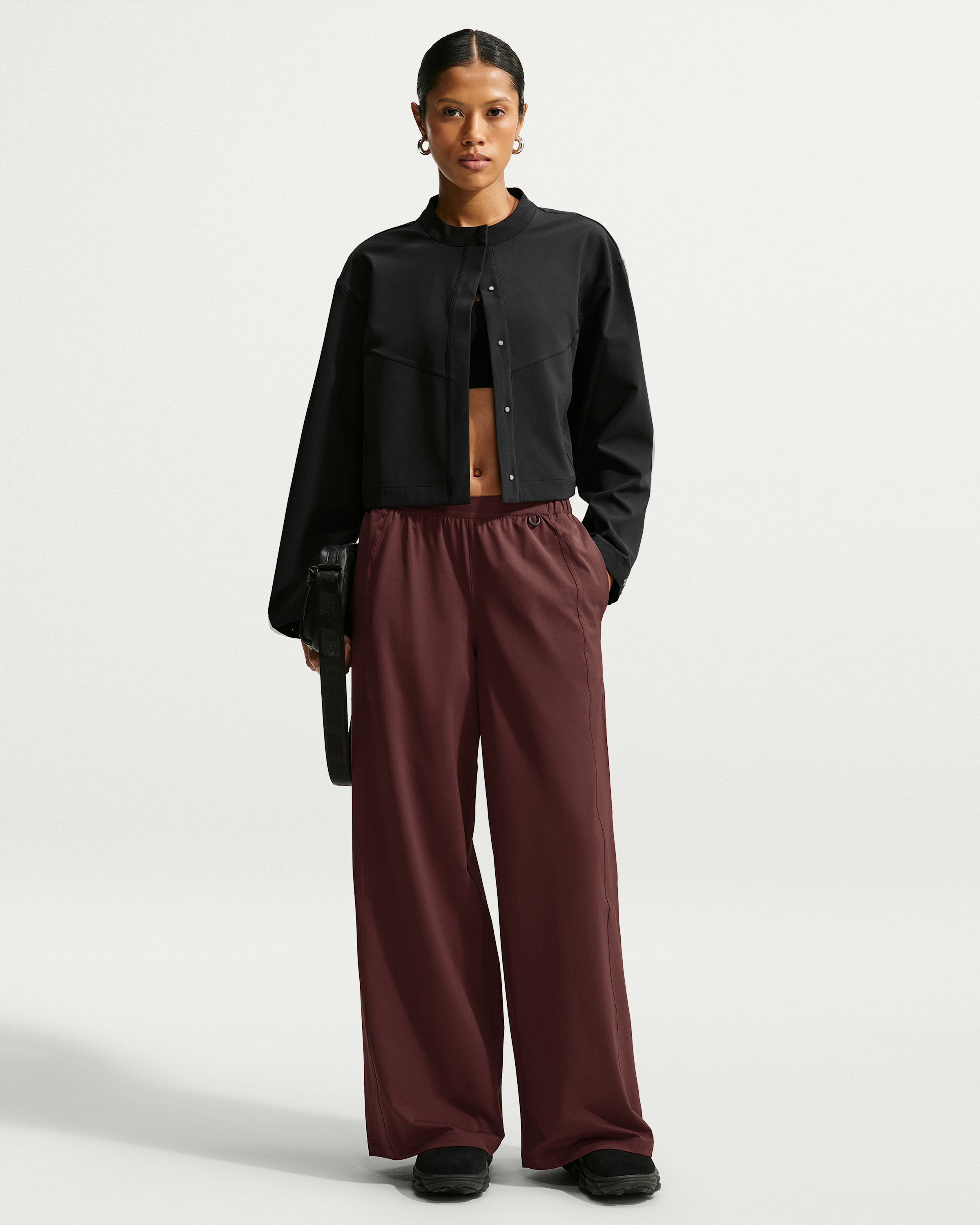 Nike 24.7 PerfectStretch Women's Dri-FIT Mid-Rise Wide-Leg Trousers - Mystic Dates/Light Boulder - View 1