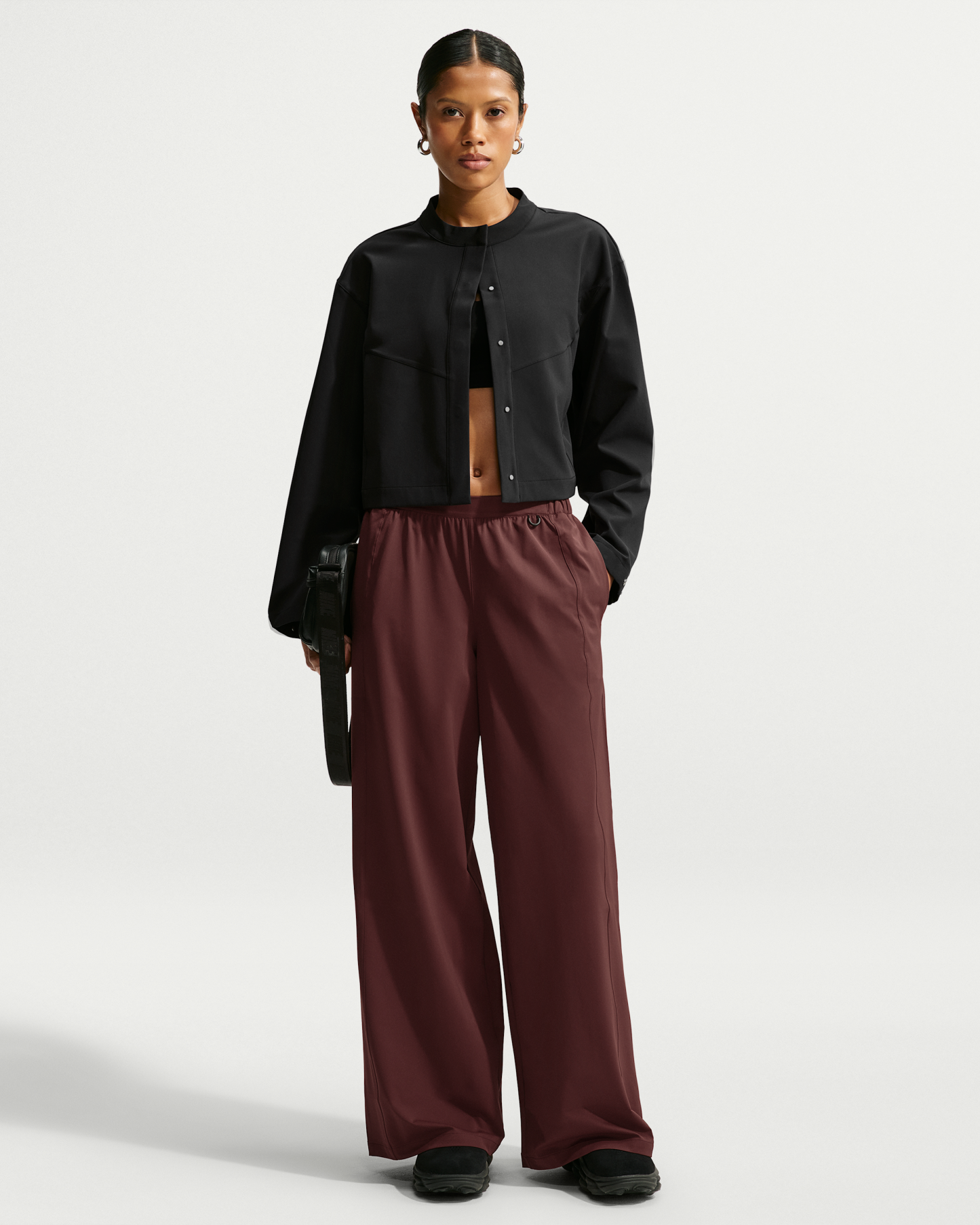 Nike 24.7 PerfectStretch Women's Dri-FIT Mid-Rise Wide-Leg Trousers - Mystic Dates/Light Boulder - View 1