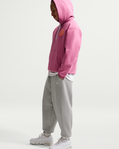 Nike Solo Fleece Men's Cuffed Trousers - Dark Grey Heather/Sail - View 4
