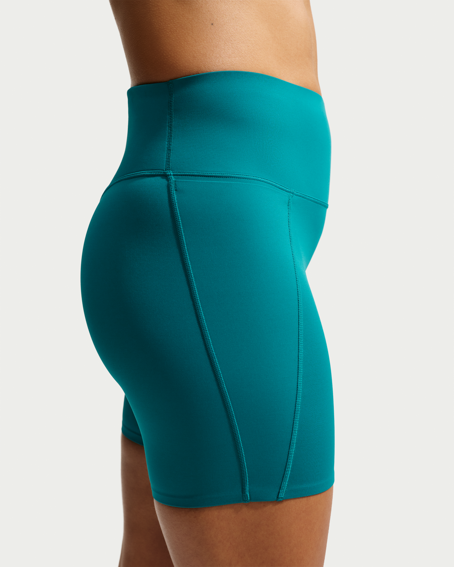 Nike Universa Women's High-Waisted 12.5cm (approx.) Biker Shorts with No Front Seam - Bright Spruce/Bright Spruce/Midnight Turquoise - View 7
