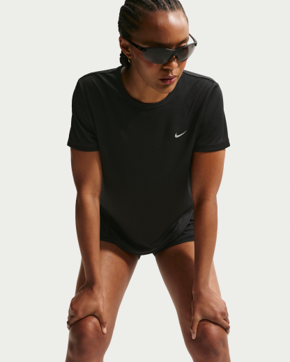 Nike Tempo Women's Dri-FIT Short-Sleeve Running Top - Black - View 3