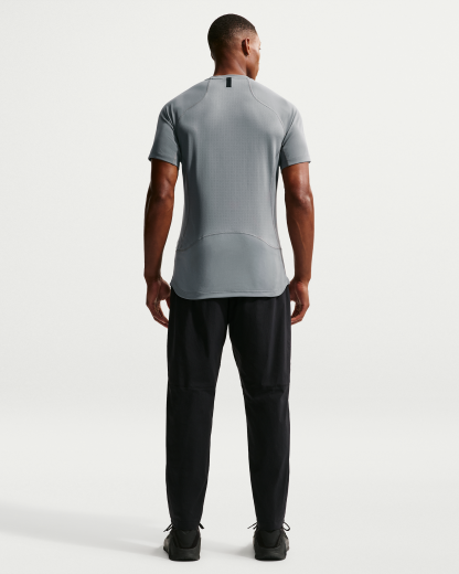Nike Pro Training Men's Dri-FIT Short-Sleeve Top - Smoke Grey/Black - View 5