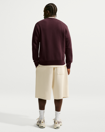 Nike Club Men's Fleece Crew - Burgundy Crush/Metallic Gold - View 5