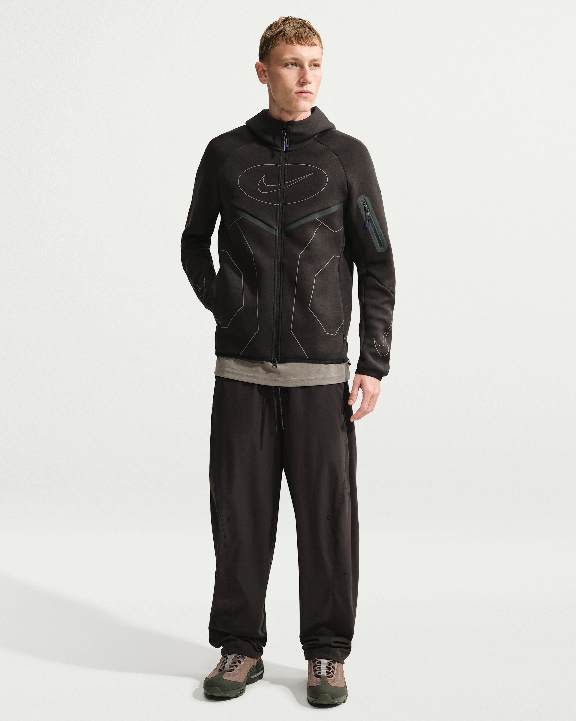 Nike Tech Men's Full-Zip Fleece Windrunner Hoodie - Shadow Brown - View 4