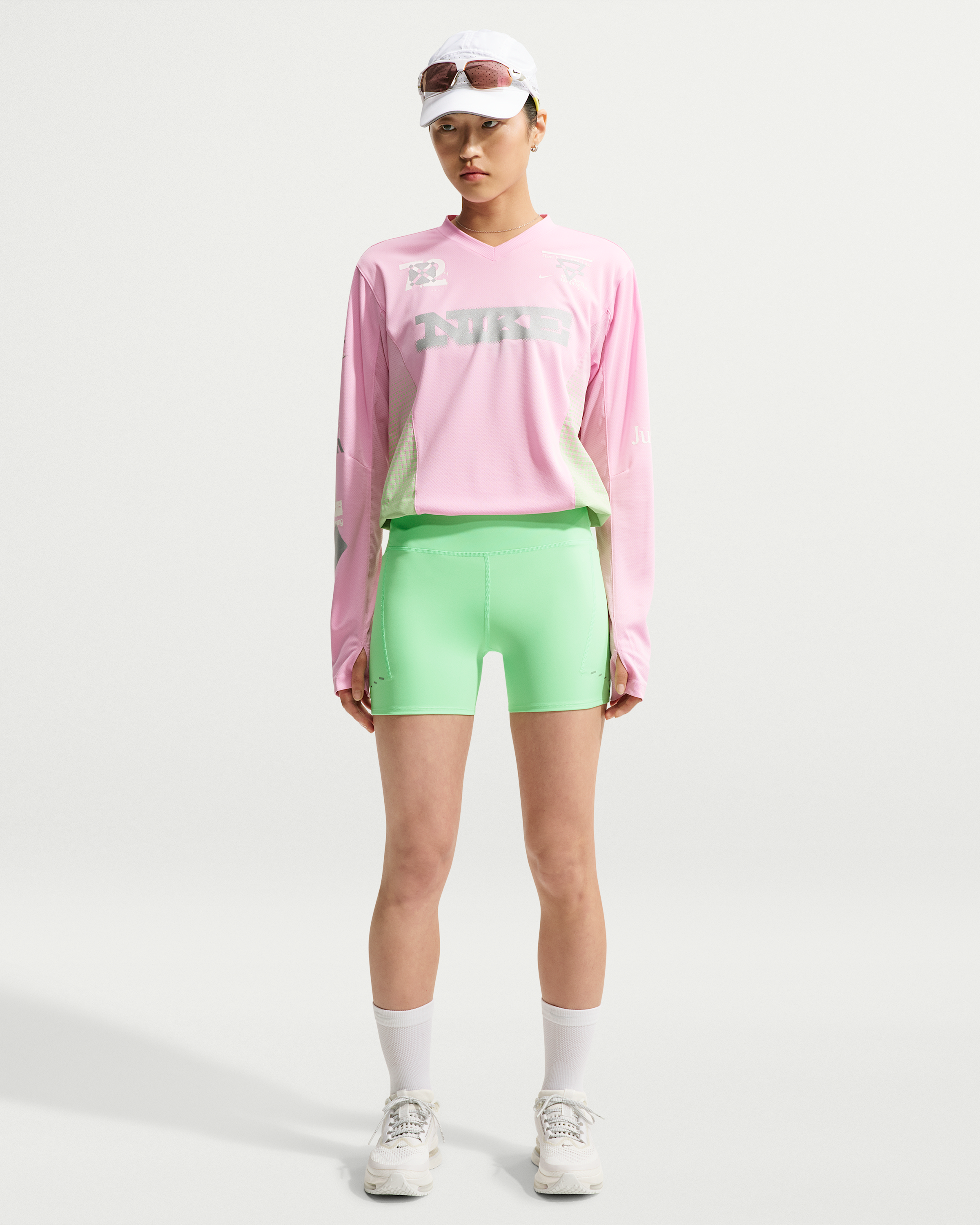 Nike Swift Women's High-Waisted 10cm (approx.) Tight Running Shorts with Pockets - Illusion Green - View 1