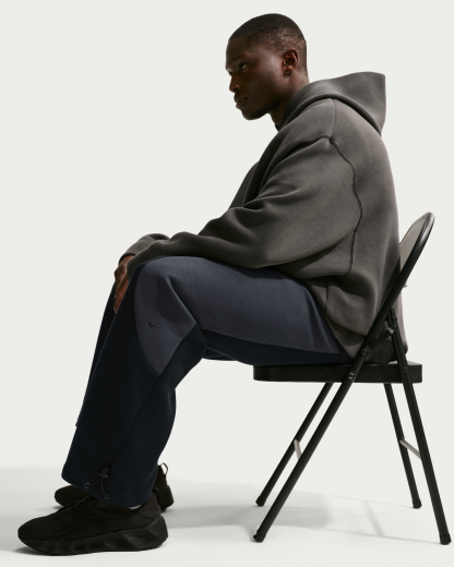 Nike Tech Men's Colour-Block Open-Hem Fleece Trousers - Black/Anthracite/Black - View 10