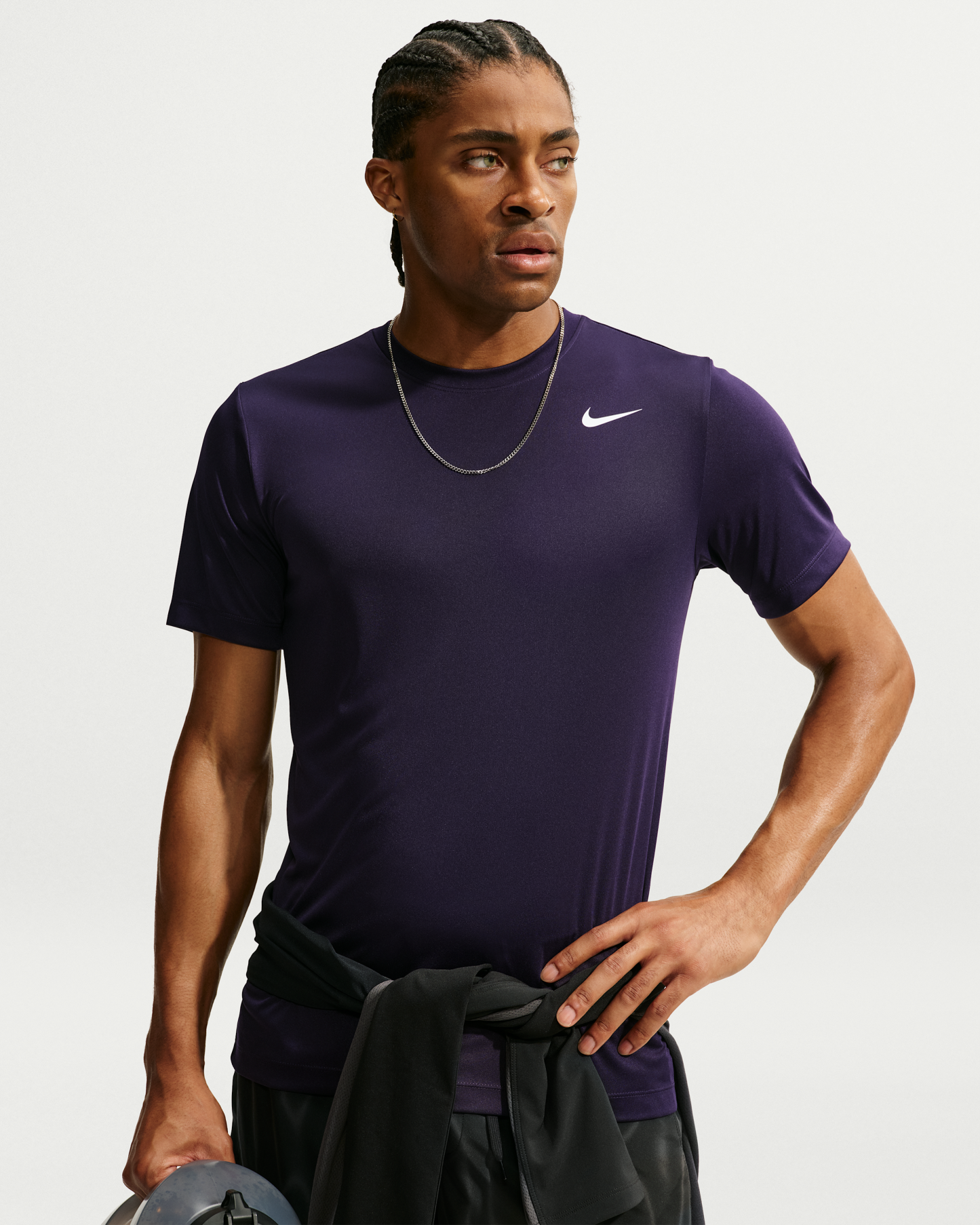 Nike Men's Dri-FIT Training T-Shirt - Purple Dynasty/White - View 1