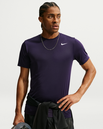 Nike Men's Dri-FIT Training T-Shirt - Purple Dynasty/White - View 1