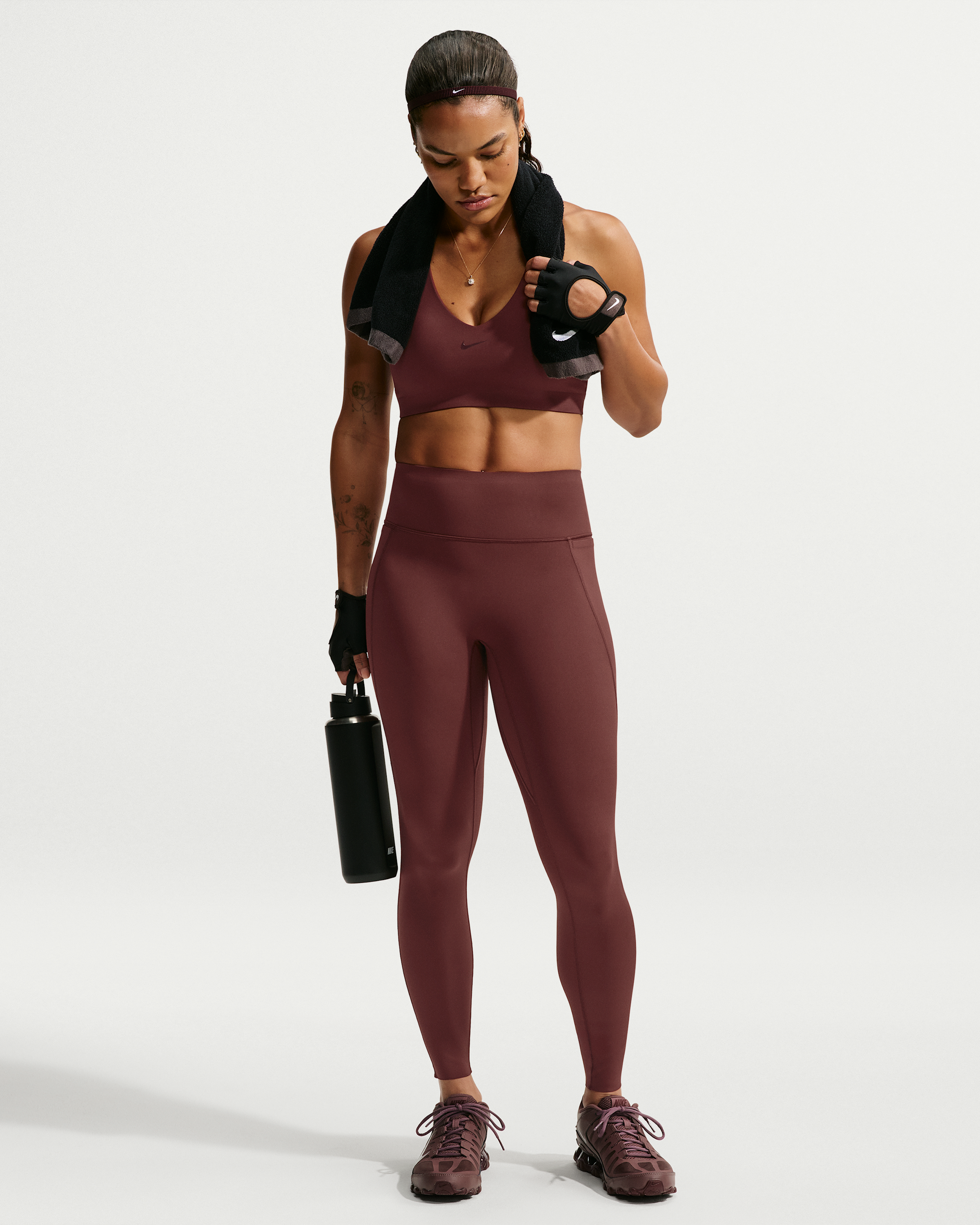 Nike Universa Women's Medium-Support Padded Sport Bra - Mystic Dates/Mystic Dates/Burgundy Crush - View 4