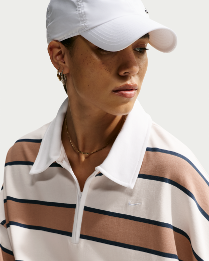 Nike Sportswear  Women's 1/4-Zip Sweatshirt - Pale Ivory/Hemp/Thunder Blue - View 3