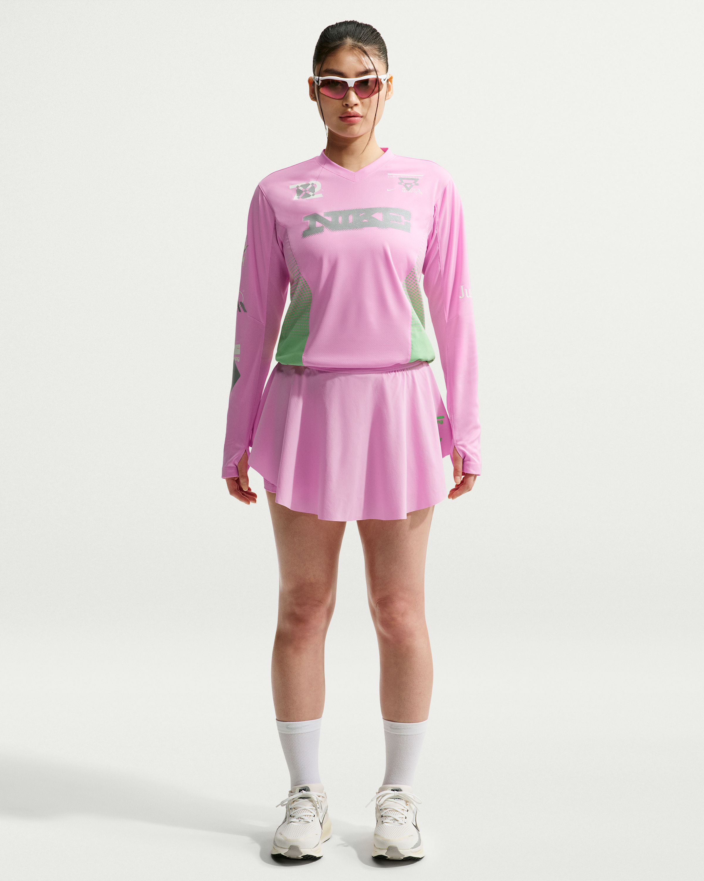 Nike Swift Women's Long-Sleeve Running Top - Pink Rise/Illusion Green/Sail - View 4