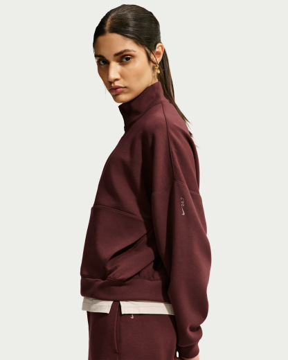 Nike 24.7 ImpossiblySoft Women's Dri-FIT Oversized 1/2-Zip Top - Mystic Dates/Light Boulder - View 3