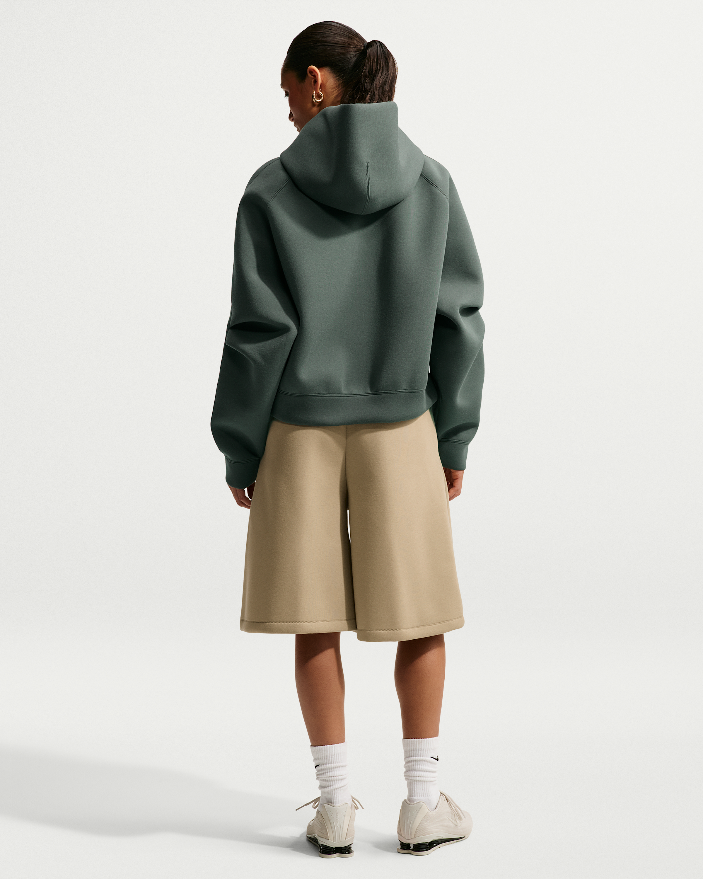 Nike Article Fleece Women's Oversized Hoodie - Camo Green/Camo Green - View 5