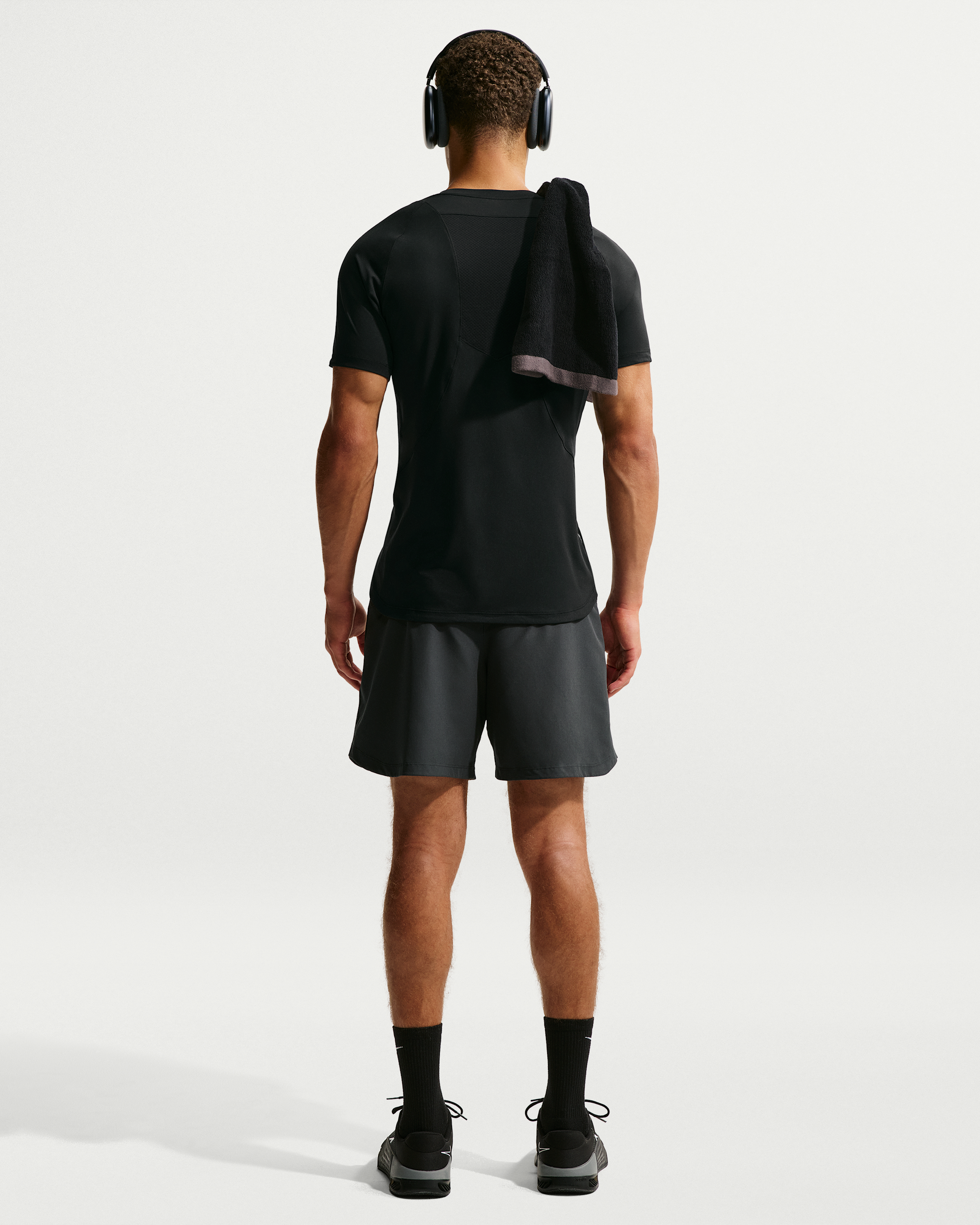 Nike Pro Training Men's Dri-FIT ADV Short-Sleeve Top - Black/Black/White - View 5