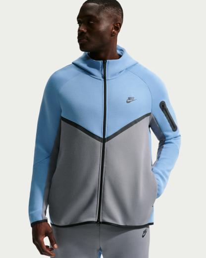 Nike Tech Men's Fleece Windrunner Full-Zip Jacket - Work Blue/Cool Grey/Black - View 6
