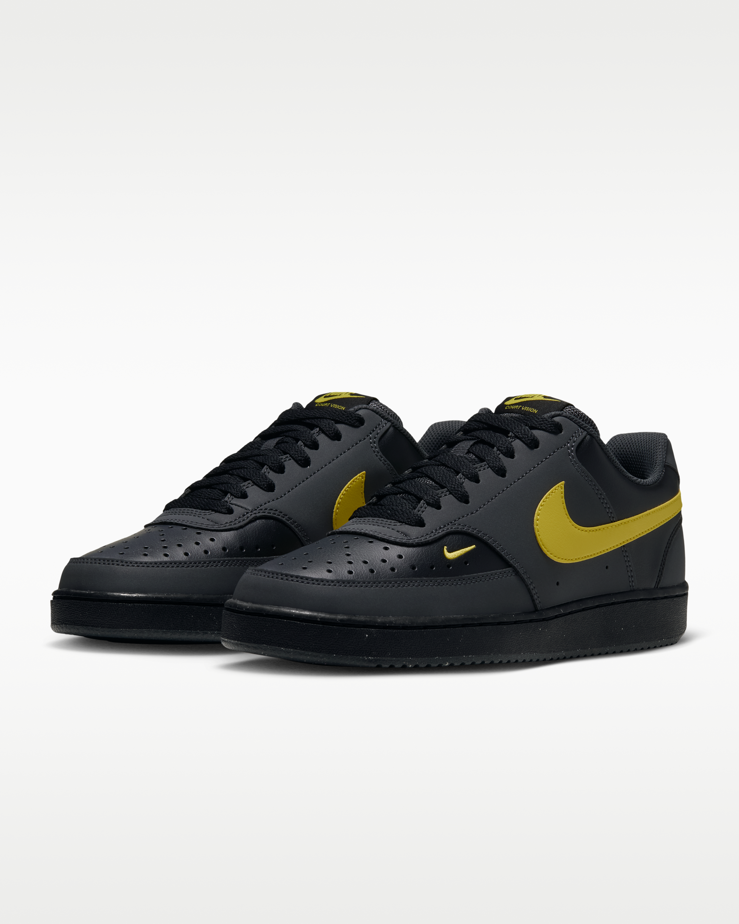 Nike Court Vision Low Men's Shoes - Dark Smoke Grey/Black/Chrome Yellow - View 5