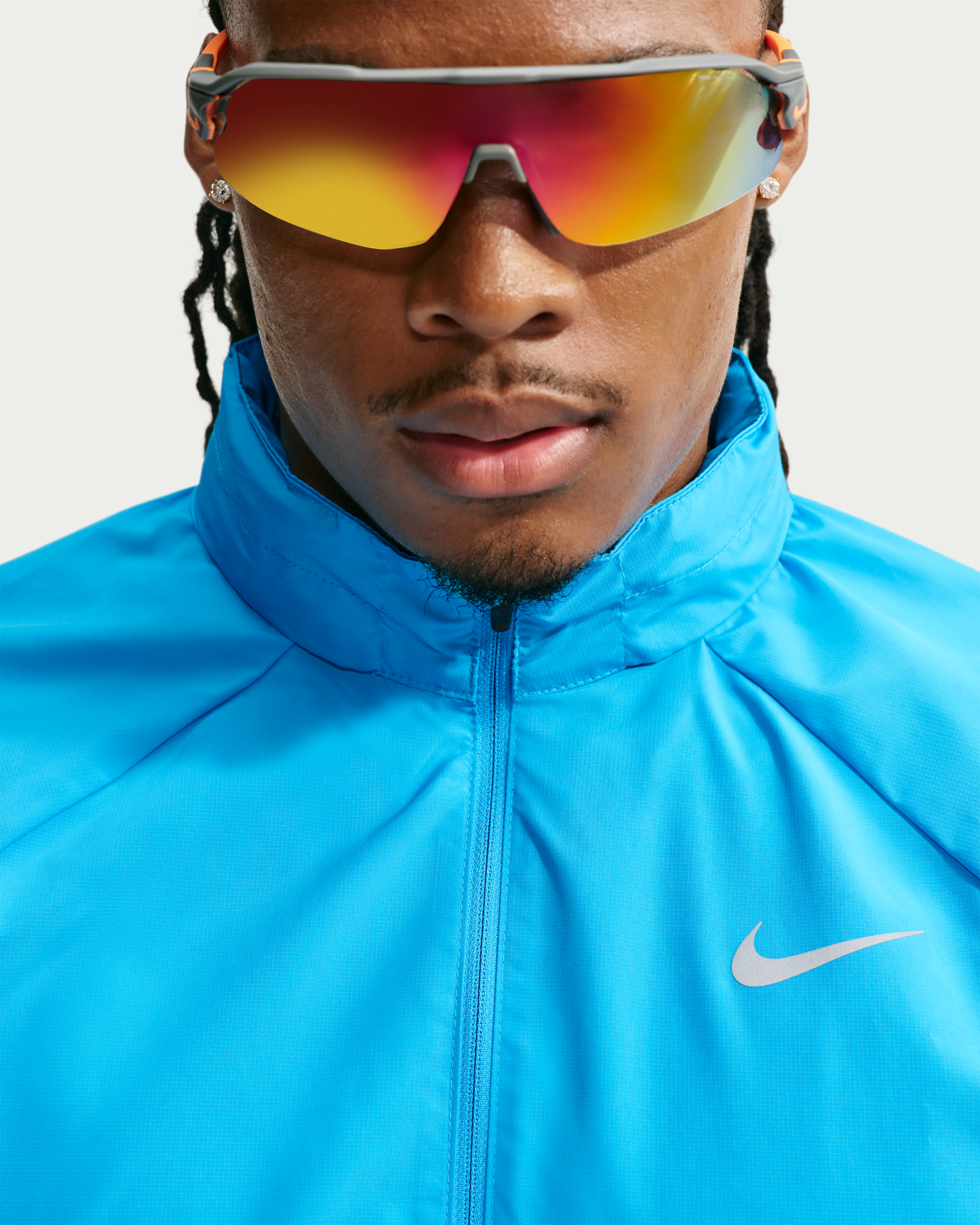 Nike Miler Men's Repel UV Protection Hooded Running Jacket - Light Current Blue/Light Current Blue - View 3