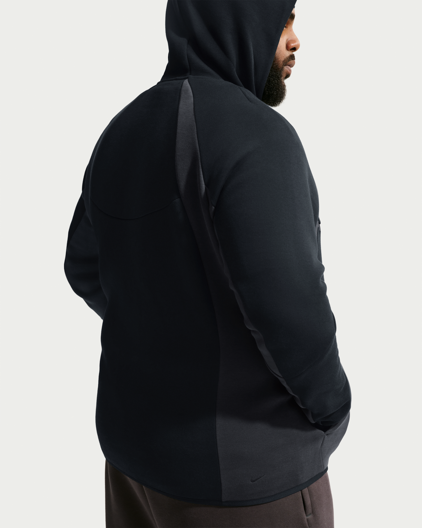 Nike Tech Men's Colour-Block Full-Zip Fleece Windrunner Jacket - Black/Anthracite/Black - View 7