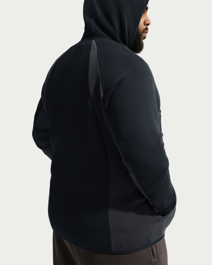 Nike Tech Men's Colour-Block Full-Zip Fleece Windrunner Jacket - Black/Anthracite/Black - View 7