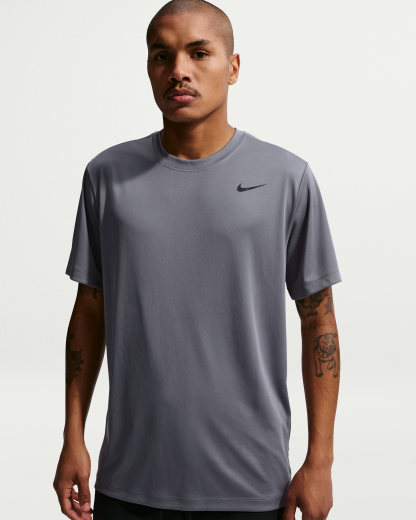 Nike Men's Dri-FIT Training T-Shirt - Smoke Grey/Black - View 1