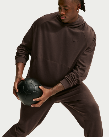 Nike Primary NanoKnit Men's Dri-FIT UV Protection Pullover Performance Hoodie - Baroque Brown/Tar/Heather/Baroque Brown - View 6